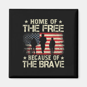 Zuhause des Freistaates wegen der tapferen US-Flag Magnet