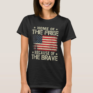 Zuhause des Freistaates wegen der tapferen US-Flag T-Shirt