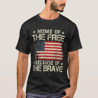 Zuhause des Freistaates wegen der tapferen US-Flag T-Shirt