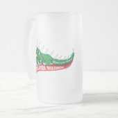 Zuhause des Hodag Rhinelander WI Mattglas Bierglas (Vorderseite Links)