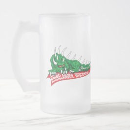 Zuhause des Hodag Rhinelander WI Mattglas Bierglas