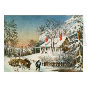 Zuhause die Klotz holen, Winter-Landschaft