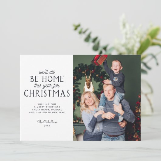 Zuhause Dieses Jahr zu Weihnachten | Fotokarte für Einladung (Stehend Vorderseite)