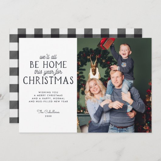 Zuhause Dieses Jahr zu Weihnachten | Fotokarte für Einladung (Vorne/Hinten)