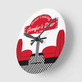 Zuhause Diner Kitchen Restaurant Grill Koch Baker Runde Wanduhr (Winkel)