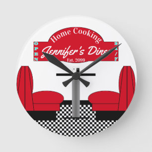 Zuhause Diner Kitchen Restaurant Grill Koch Baker Runde Wanduhr