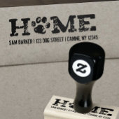 ZUHAUSE Dog Lover's - Paw Print - Rücksendeadresse Gummistempel