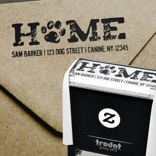 ZUHAUSE Dog Lover's - Paw Print - Rücksendeadresse Permastempel