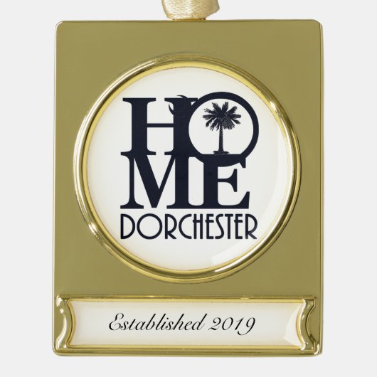 ZUHAUSE Dorchester Banner-Ornament Gold (Vorderseite)