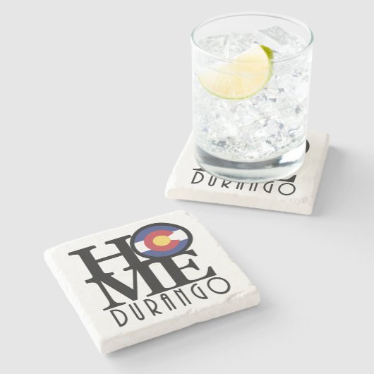 ZUHAUSE Durango Colorado Steinuntersetzer (Seitenansicht)