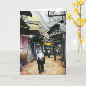 Zuhause durch antikes AltJerusalem Gruß laufen Karte (Gelbe Blume)