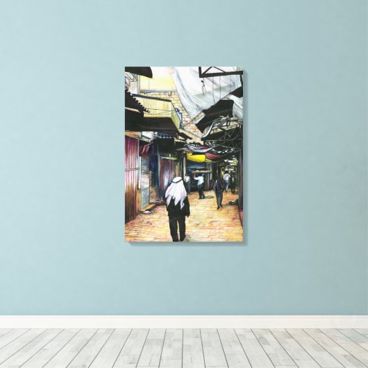 Zuhause durch das alte Jerusalem laufen Leinwanddruck (Insitu (Holzboden))