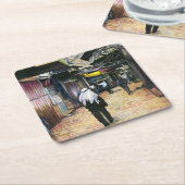 Zuhause durch das Alte Jerusalem laufen Rechteckiger Pappuntersetzer (angewinkelt)