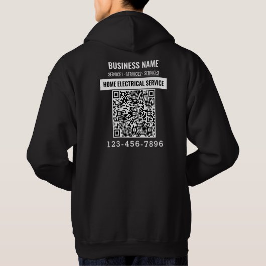 Zuhause E-Service QR-Code Logo-Sonderarbeit Hoodie (Rückseite)