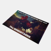 Zuhause einer alten Rooster und Hen Fußmatte (Schrägansicht)