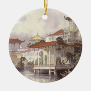 Zuhause eines chinesischen nahen Handelsbezirks, Keramikornament