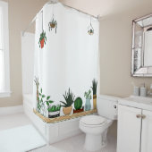 Zuhause-eingemachte Pflanzen-Gekritzel-Kunst Duschvorhang (Beispiel)