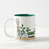 Zuhause-eingemachte Pflanzen-Gekritzel-Kunst Zweifarbige Tasse (Links)
