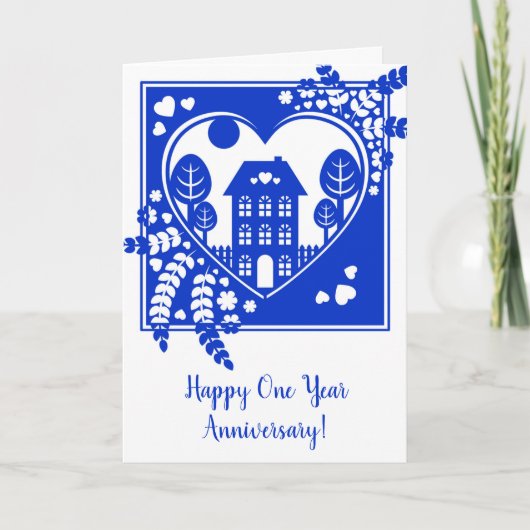 Zuhause Einjähriges Jubiläum Karte (Vorderseite)