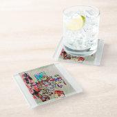 Zuhause einlegen glasuntersetzer (Schrägansicht)