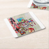 Zuhause einlegen rechteckiger pappuntersetzer (angewinkelt)