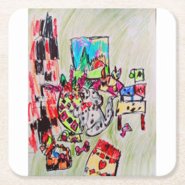 Zuhause einlegen rechteckiger pappuntersetzer