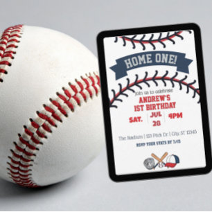 Zuhause Eins, Baseball 1. Geburtstag Einladung