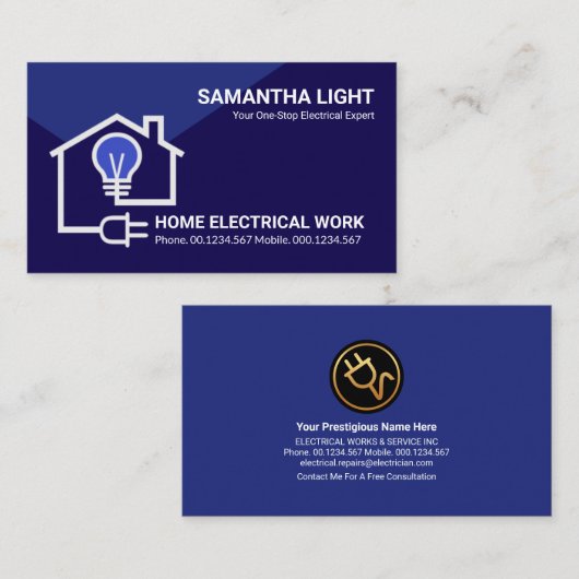 Zuhause Electric Circuit Wire Electrician Visitenkarte (Vorne/Hinten)