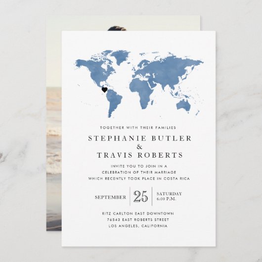 Zuhause Empfang nach Zielflucht Einladung (Vorne/Hinten)