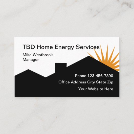Zuhause Energy Solutions Business Cards Visitenkarte (Vorderseite)