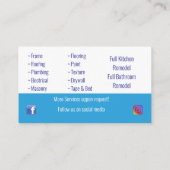 Zuhause Entfernen von Visitenkarten Visitenkarte (Rückseite)