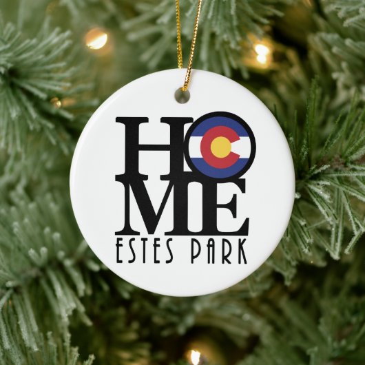 ZUHAUSE Estes Park Colorado Keramik Ornament (Baum)