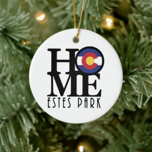 ZUHAUSE Estes Park Colorado Keramik Ornament