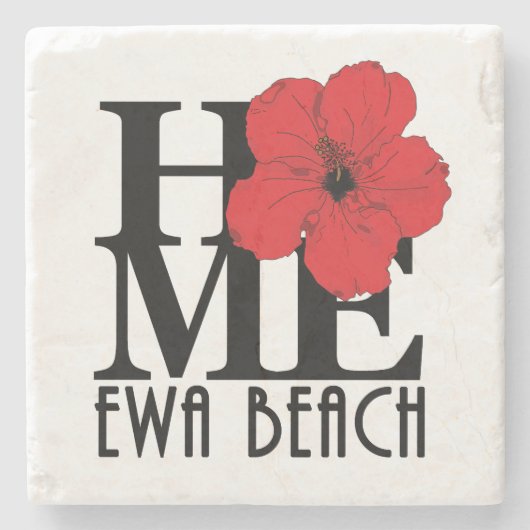 ZUHAUSE Ewa Beach Red Hibiskus Steinuntersetzer (Vorderseite)