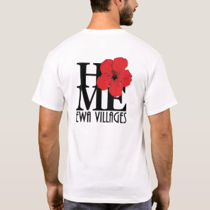 ZUHAUSE Ewa Villages Red Hibiskus (Rückseite) T-Shirt