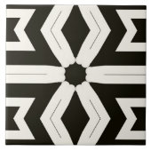 Zuhause Floral Black & White Fliese (Vorderseite)