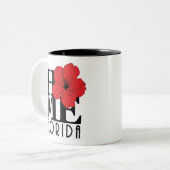 ZUHAUSE Florida 11oz Roter Hibiskus Zweifarbige Tasse (Vorderseite Links)