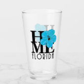 ZUHAUSE Florida Blue Hibiskus Glas (Vorderseite)