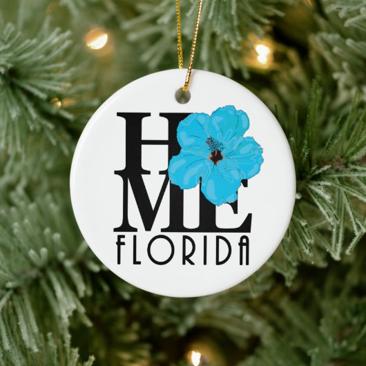 ZUHAUSE Florida Blue Hibiskus Keramik Ornament (Baum)