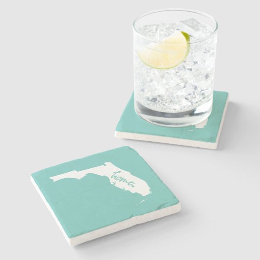 Zuhause-Florida-Gewohnheits-Farbe Steinuntersetzer (Seitenansicht)