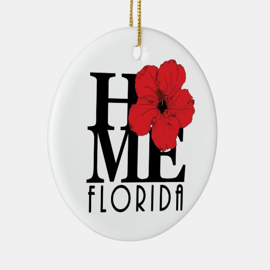 ZUHAUSE Florida Red Hibisucs Keramik Ornament (Rechts)