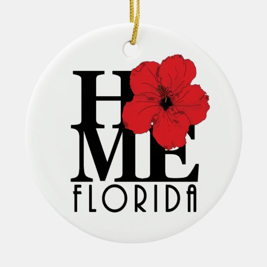 ZUHAUSE Florida Red Hibisucs Keramik Ornament (Vorne)