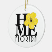 ZUHAUSE Florida Yellow Hibiskus Keramik Ornament (Links)