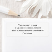 Zuhause Food Kitchen Staat License Disclosure Labe (Insitu)