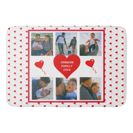 Zuhause Foto Personalisiert Collage Familie Valent Badematte (Vorderseite)