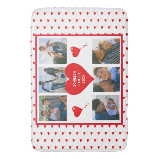 Zuhause Foto Personalisiert Collage Familie Valent Badematte (Vorderseite Vertikal)