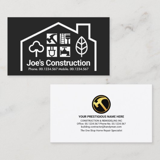 Zuhause Frame Tools Window Landschaft Visitenkarte (Vorne/Hinten)