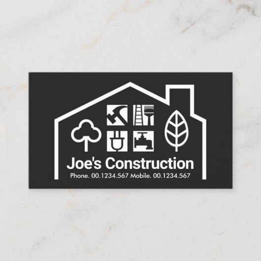 Zuhause Frame Tools Window Landschaft Visitenkarte (Vorderseite)