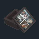 ZUHAUSE für benutzerdefinierte Bildersammlung Kiste<br><div class="desc">Personalisierte Familienkuepsake-Box mit 4 Ihrer Fotos in einer quadratischen Rastergitter-Foto-Collage und einer schönen handgeschriebenen Skript-Rechtschreibung ZUHAUSE. Großartiges Geschenk für Mutter,  Vater,  Familie,  Freunde,  Eltern und Großeltern!</div>