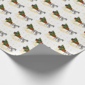 Zuhause für das Baumpferd und Schlitten Geschenkpapier (Ecke)